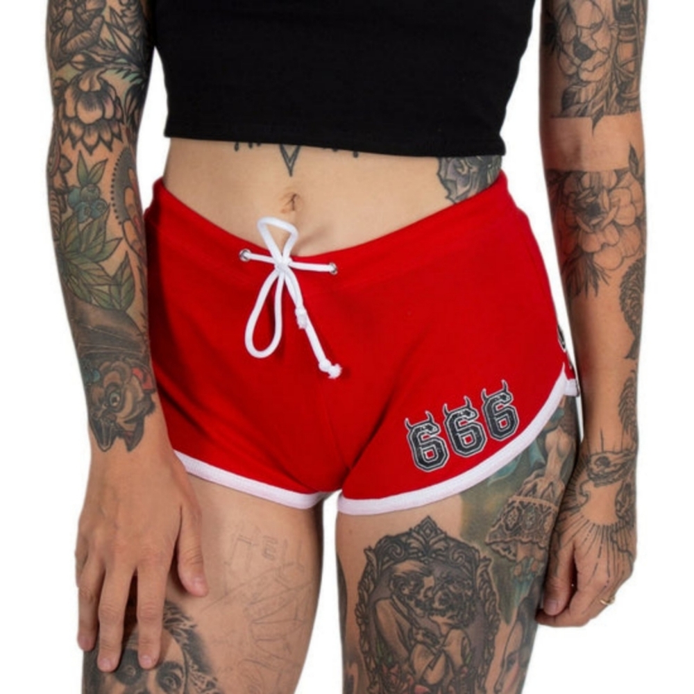 Too Fast Say 10 Team Satan Red Dolphin Shorts